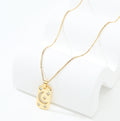 Square Plate Moon Ins Style Retro Temperament Titanium Steel Gold Plated Necklace