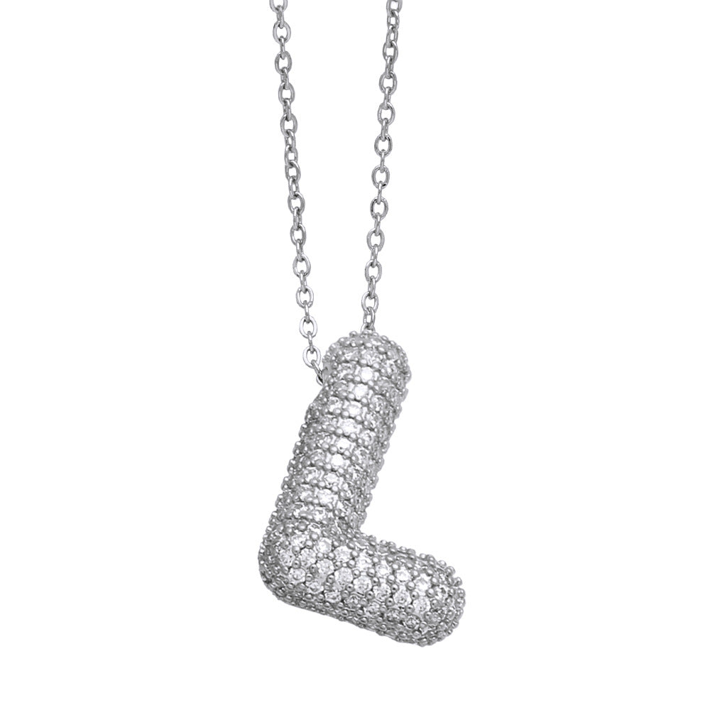 Collar con 26 letras inglesas para mujer con circonitas incrustadas