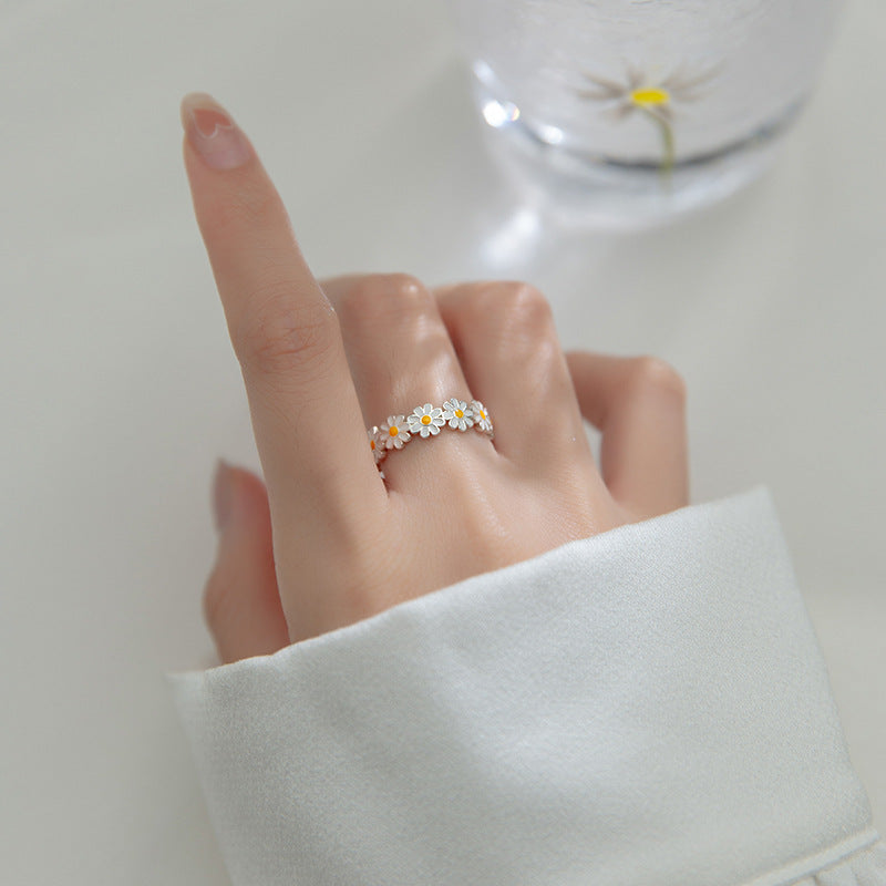 Ring Mori Weiß Blume Epoxy Damenschmuck
