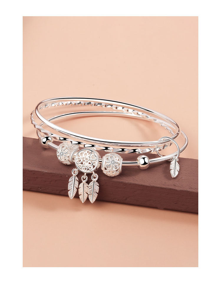 Pulsera de San Valentín Tanabata de tres anillos sólidos