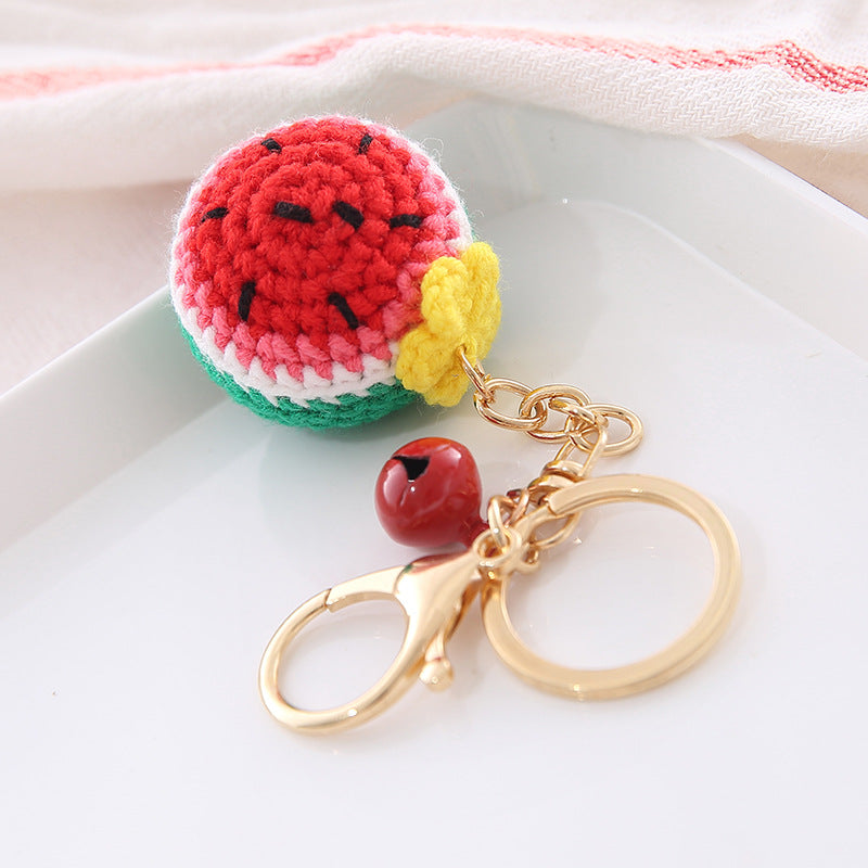 Llavero de bola de lana Colgante Cadena Fruta creativa
