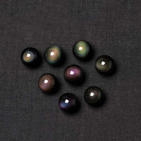 Natürlicher Obsidian Regenbogenauge Glücksperlen-Anhänger Halskette Polyesterseil-Kette Halskette Schmuck für Frauen