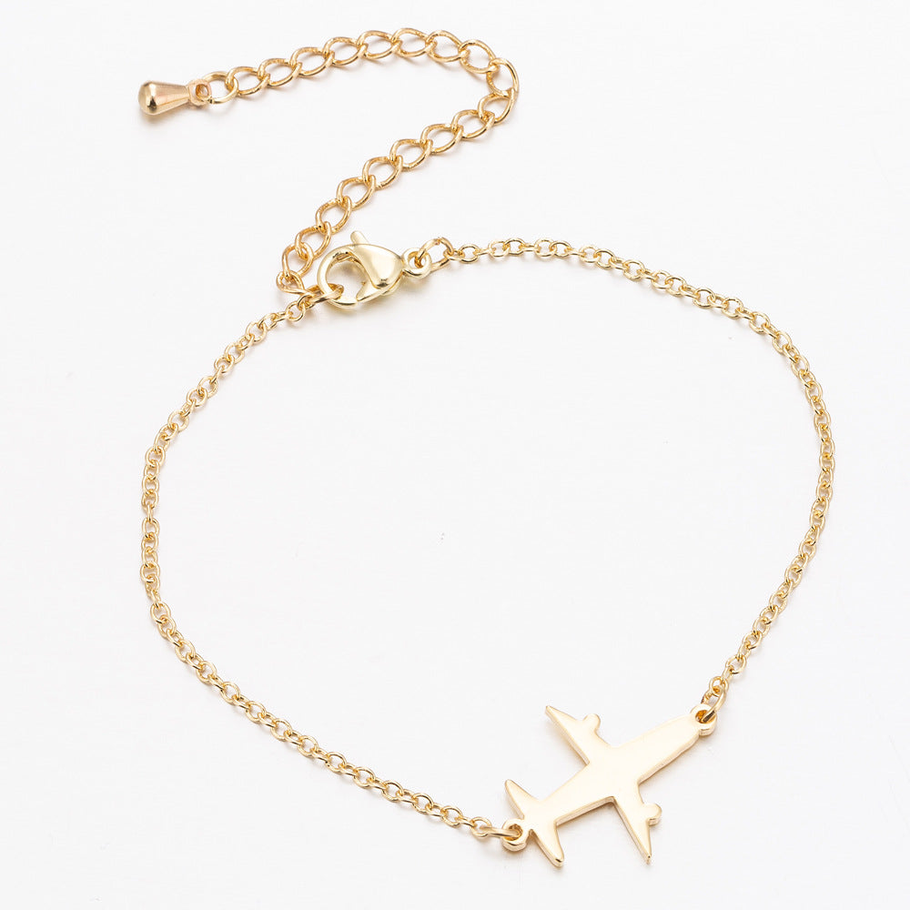 Edelstahlarmbänder Schlichtes Flugzeugdesign Anhänger Ketten Mode Charms Armband für Damen Schmuck Party Geschenke