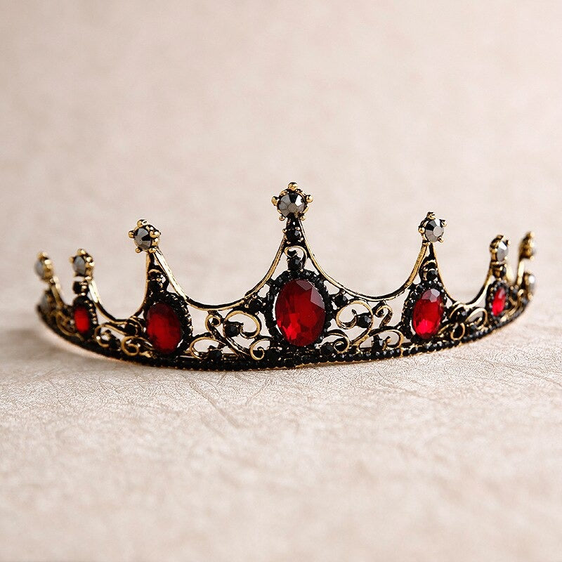 Neue barocke Retro Schwarze Krone Brauthaarschmuck Hochzeit Hochzeitsfoto Accessoires