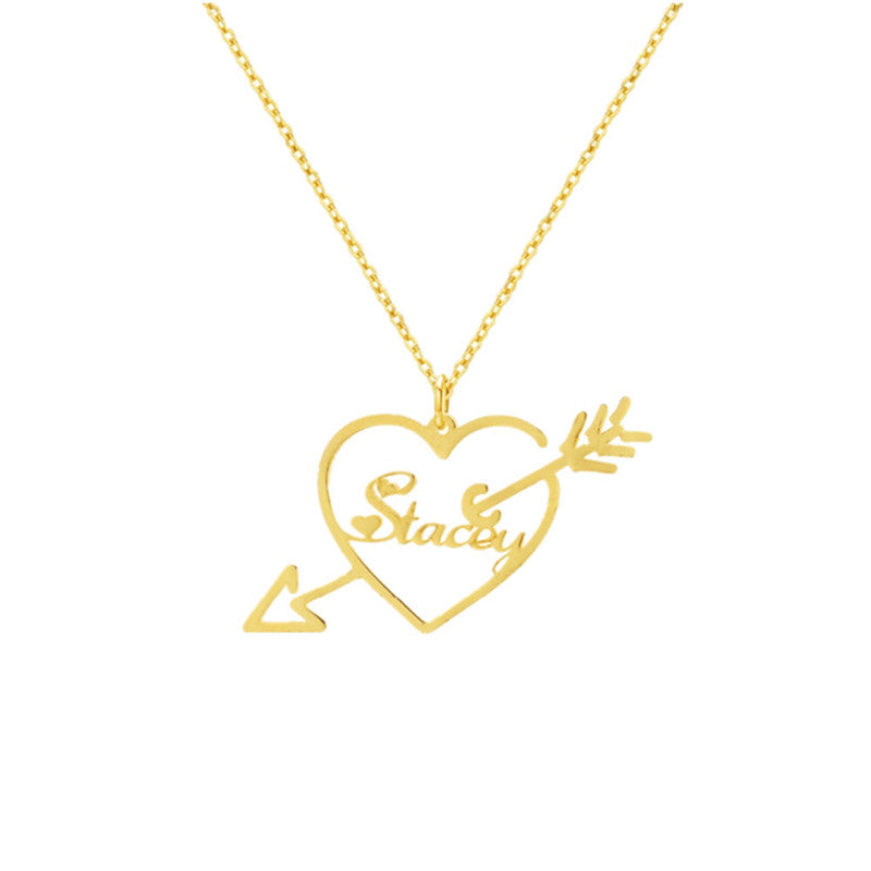 Customized One Arrow Piercing Name Necklace