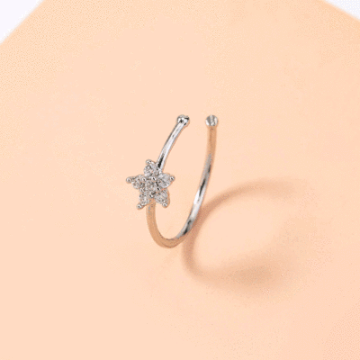 Insta Star Anillo de nariz Piercing Accesorios de moda Zirconio Nariz Uña Decoración de nariz Mujer