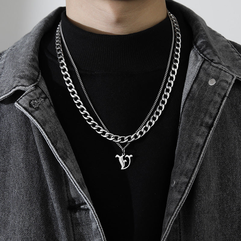 Ins Style Letter Necklace Titanium Steel