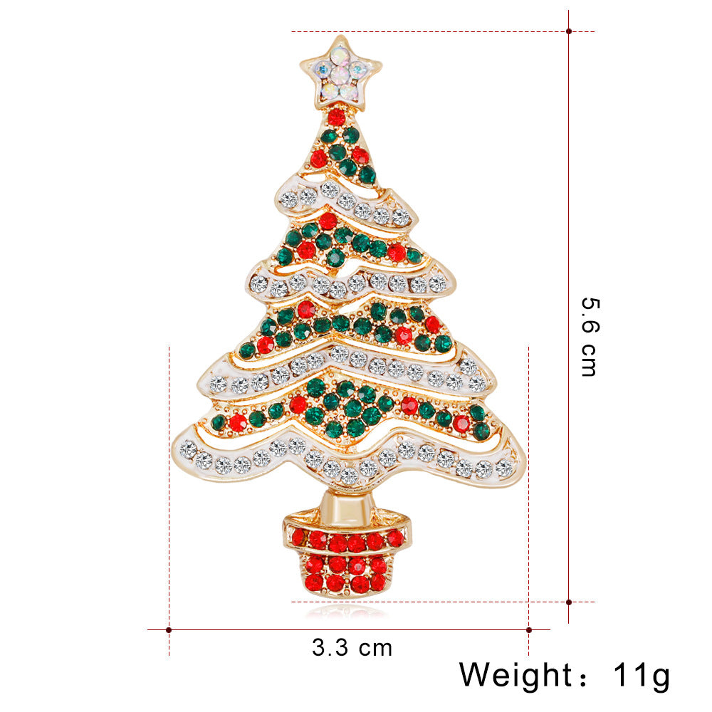 Rhinestone Christmas Tree Brooch
