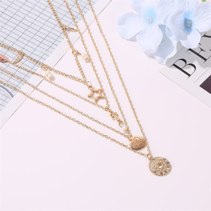 Colgante de moda con estrella de cinco puntas hueca