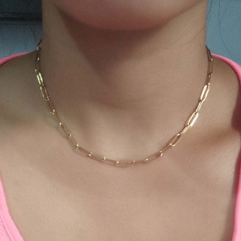 Clip Dicke Kette Halskette Unisex Halskette Schlüsselbeinkette