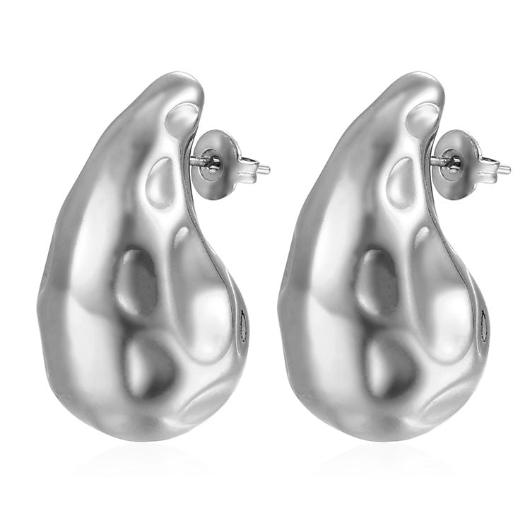 Pendientes de gota de acero inoxidable de moda para mujer