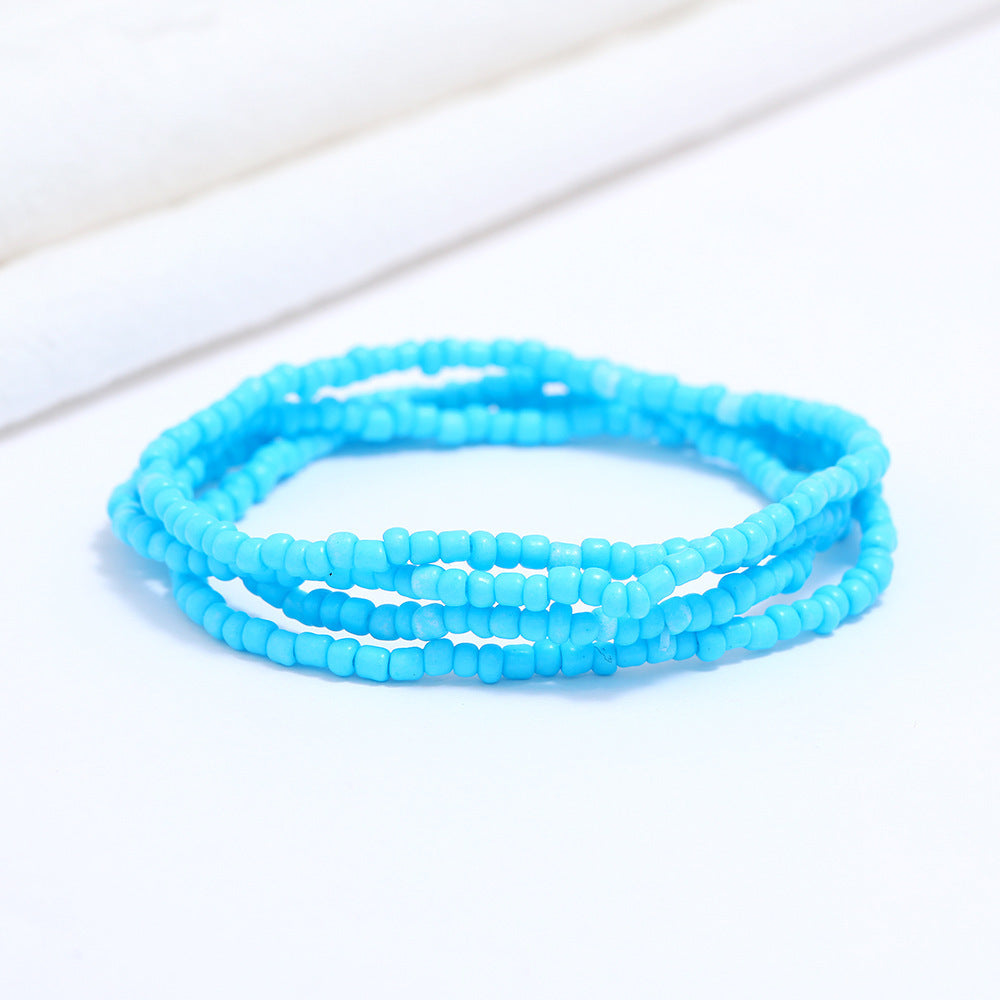Women's Colorful Beaded Elastic Waist Chain