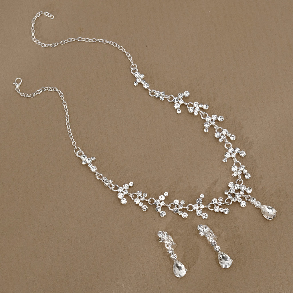 Pendientes Y Collar De Perlas Y Diamantes De Imitación Para Mujer