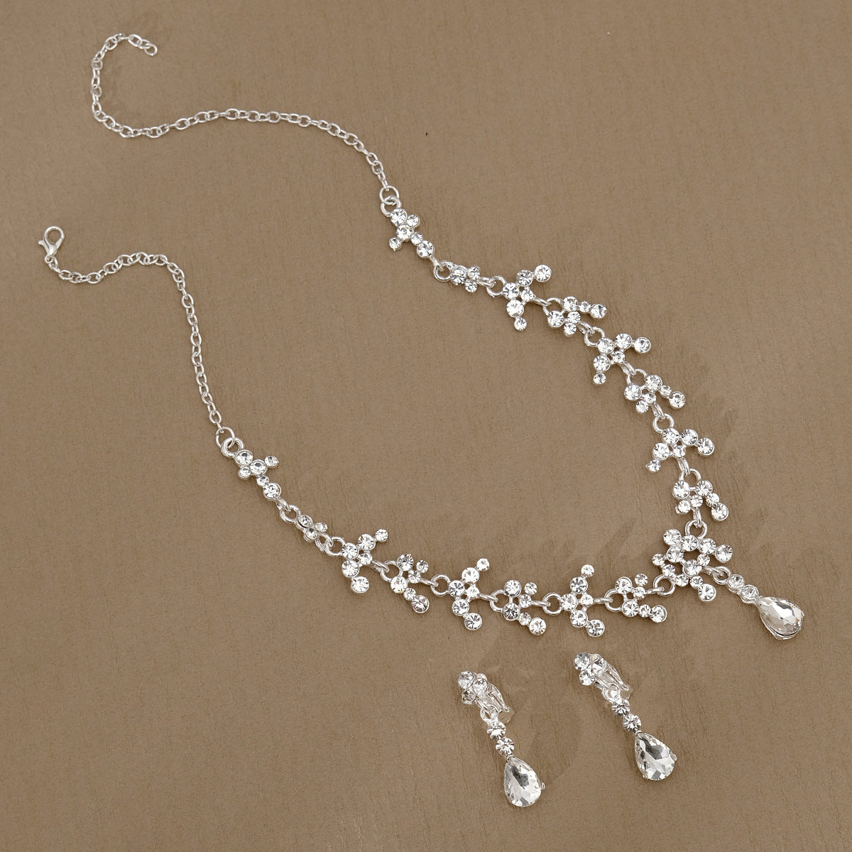 Pendientes Y Collar De Perlas Y Diamantes De Imitación Para Mujer