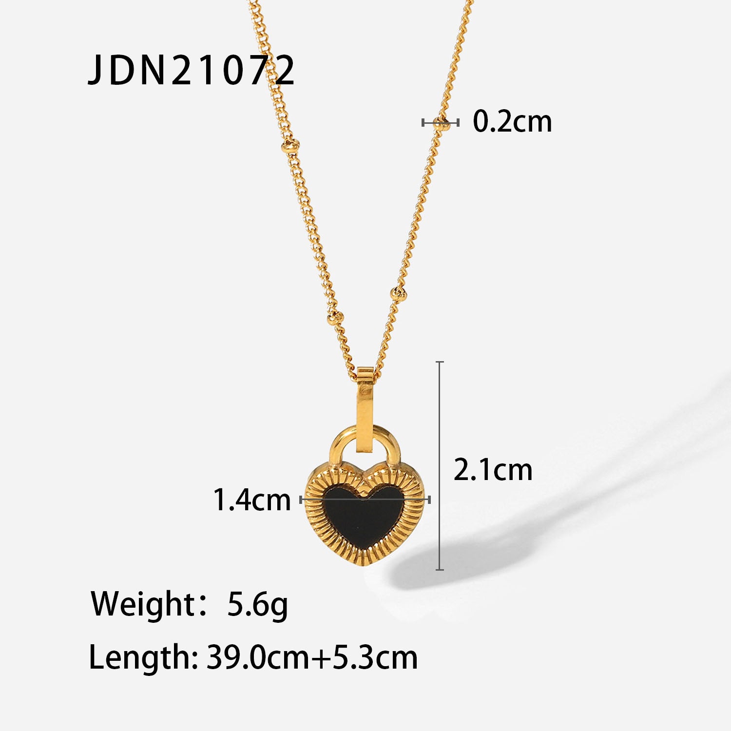 New Titanium Steel 18K Gold Double-sided Love Heart-shaped Small Lock Pendant Necklace