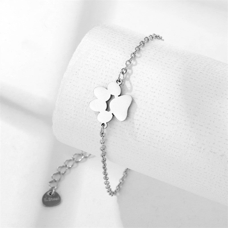 Joyas populares para mujer con huella de perro, pulsera con huella de perro o gato de acero inoxidable, accesorios de pulsera de acero de titanio