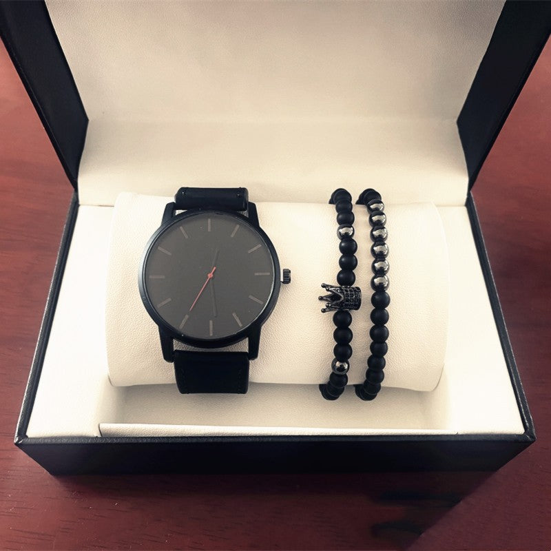 Große Zifferblatt Herren Casual Simple Waage Mattiertes Armband Quarzuhr Krone Armband
