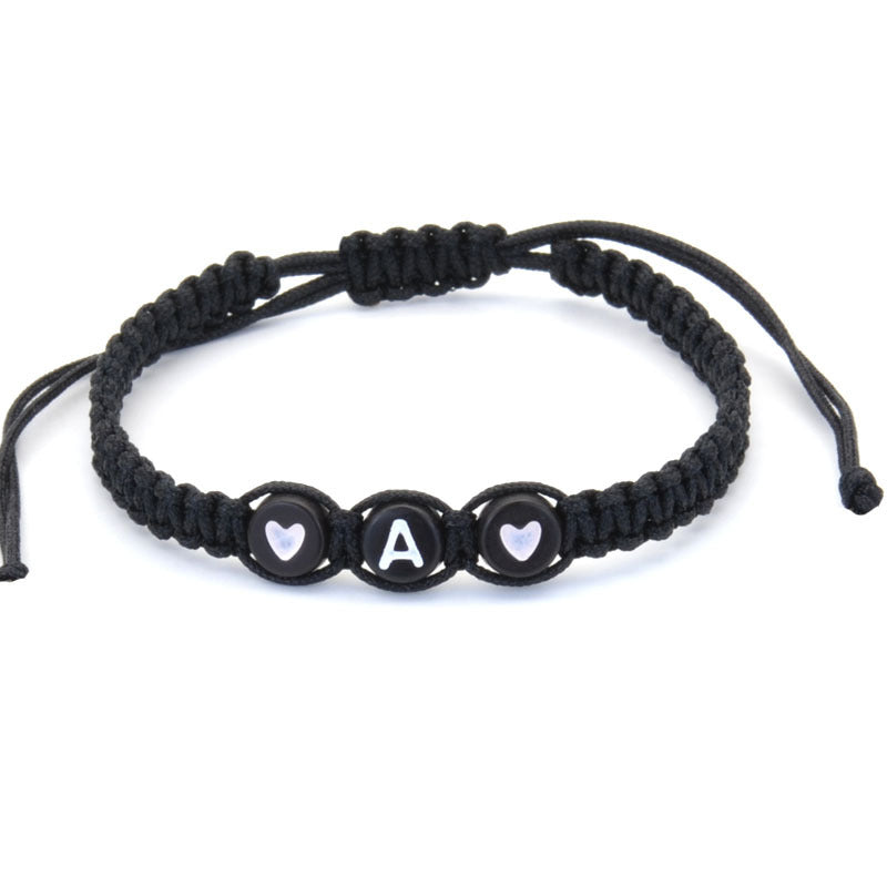 26 English Letters Love Heart Hand Woven Hand Rope