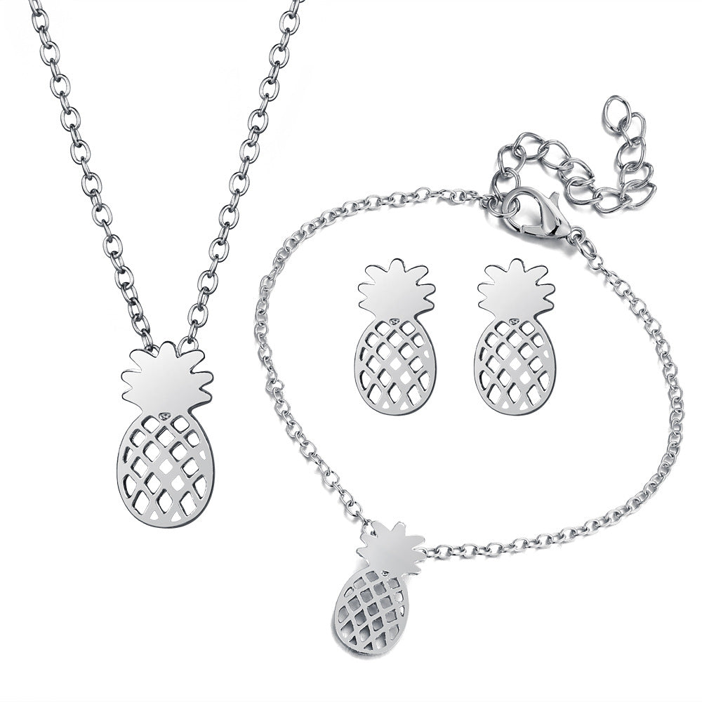Set hohler Ananas-Ohrstecker