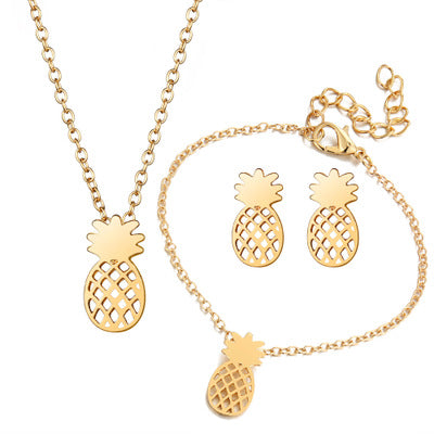 Set hohler Ananas-Ohrstecker
