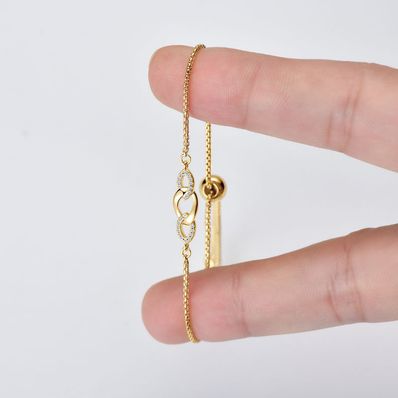 Pulsera Ajustable de Moissanita Diseño de Moda