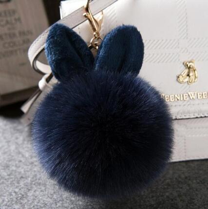 Colorful Bunny Fur Keychain