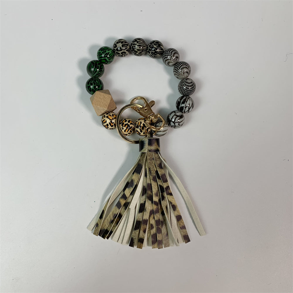 Traje de llavero con bolsa de pulsera de bola de lana con cordón