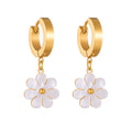Modeschmuck Edelstahl Blumen Gänseblümchen-Halskette Doppellagige Halskette Ohrringe Schmuckset