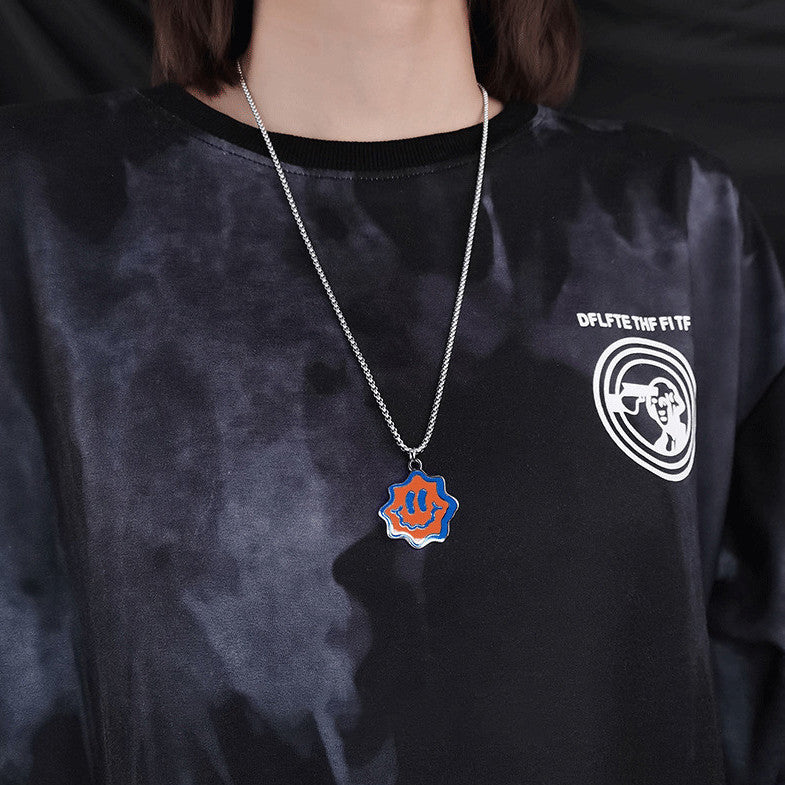 Wellen-Gesichts-Halskette Hip-Hop Anhänger Beliebter Schmuck Lustige Street-Accessoires