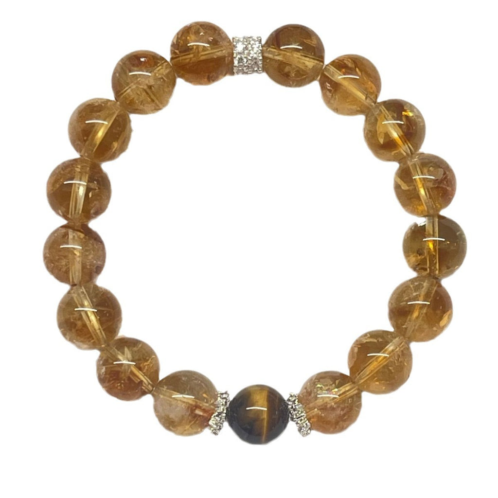 Natürliches gelbes Turm-Kristall-Eis-Broken-Kristall-Tigerauge-Armband