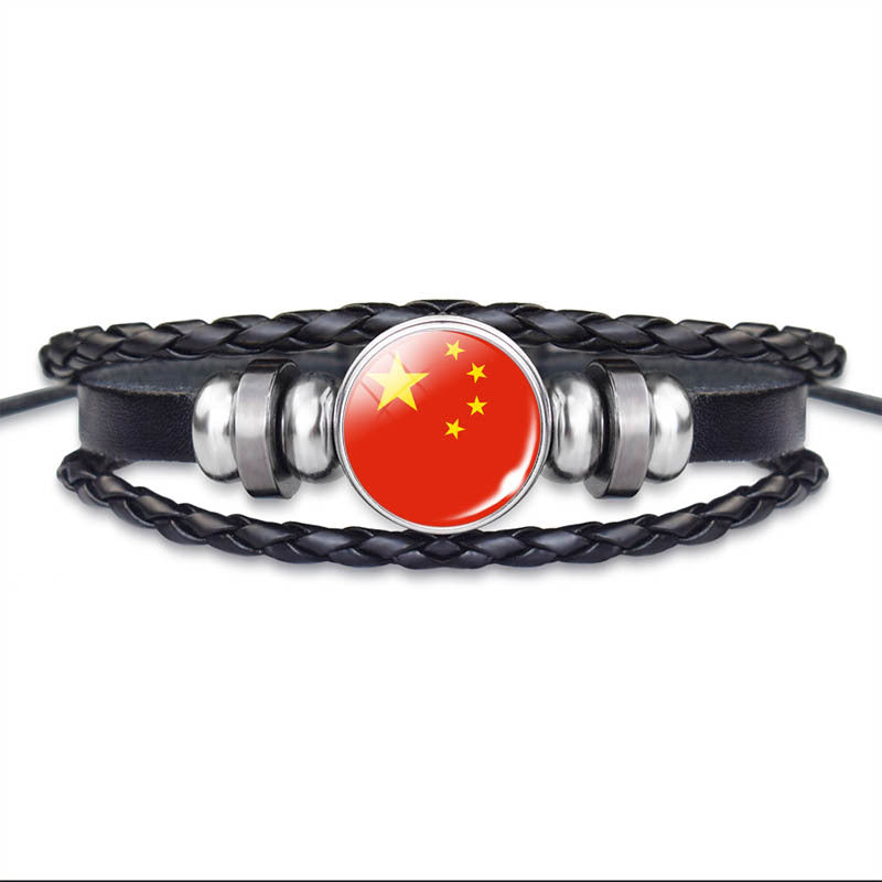 World Flag Bracelet Woven Twisted