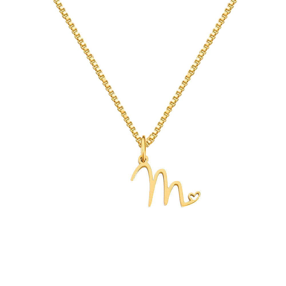 26 Love Letters Titanium Steel Pendants Necklace