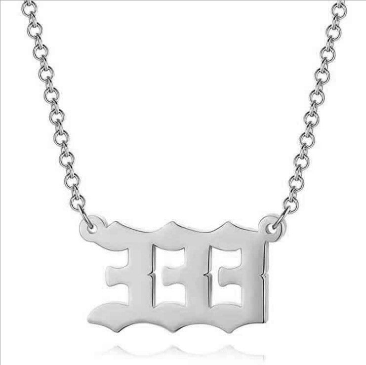 Collar corto para mujer con colgante de número angelical 0-9