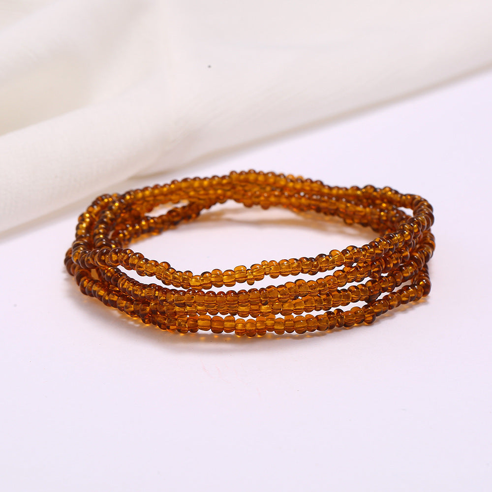 Women's Colorful Beaded Elastic Waist Chain