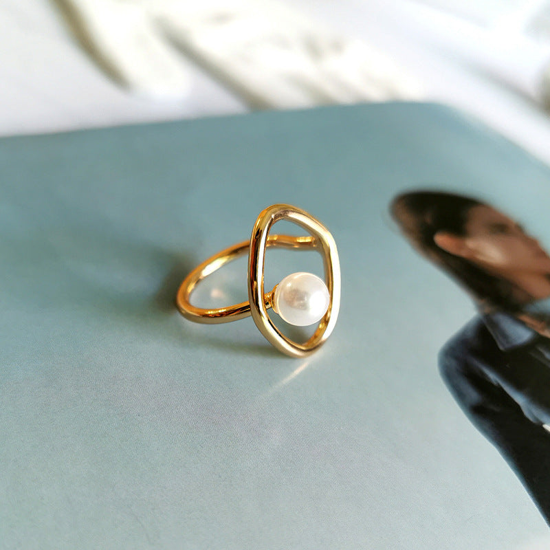 Zierlicher Kunstperlenring für Frauen Minimalistische Ringe
