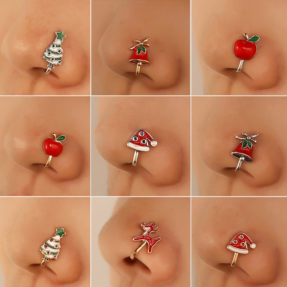 Afrikanischer Nasenring ohne Piercing Weihnachten