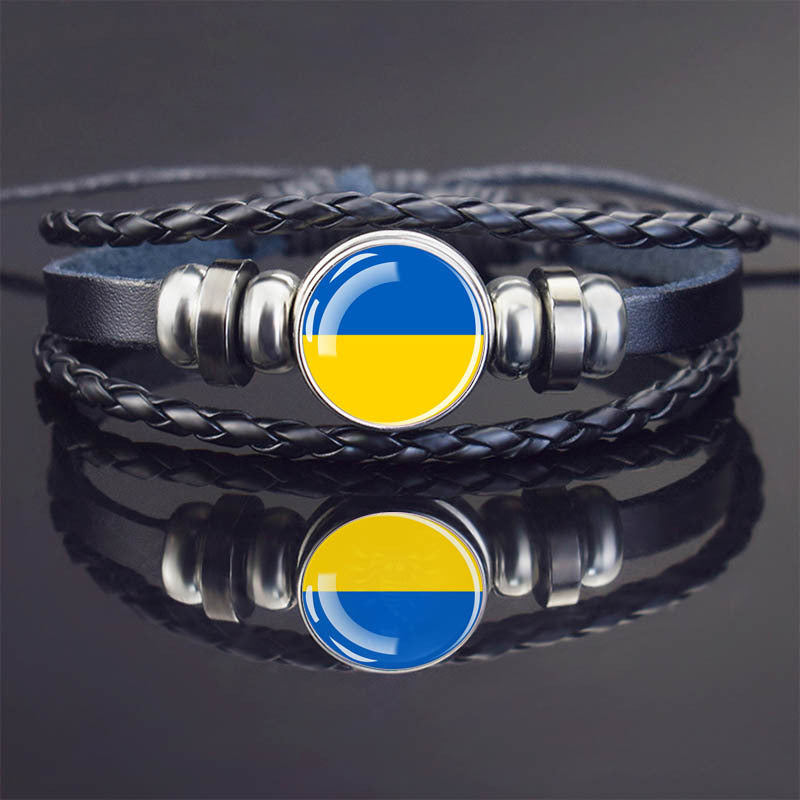 World Flag Bracelet Woven Twisted