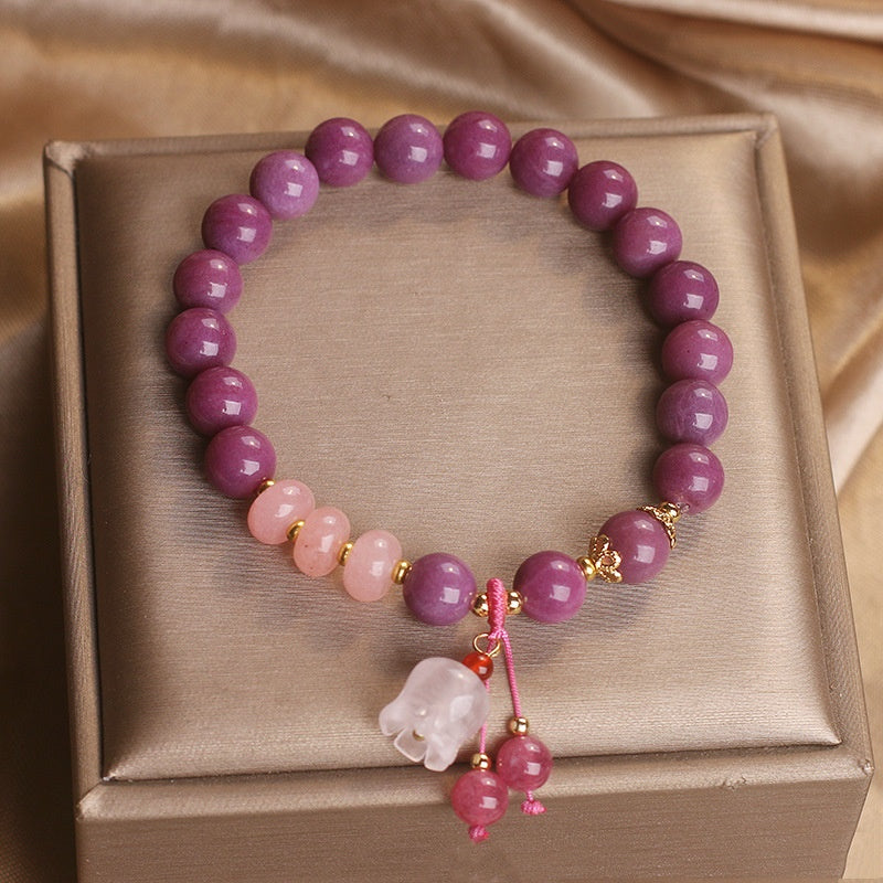 Pulsera de cuentas de ábaco de cristal de jade malva estilo chino