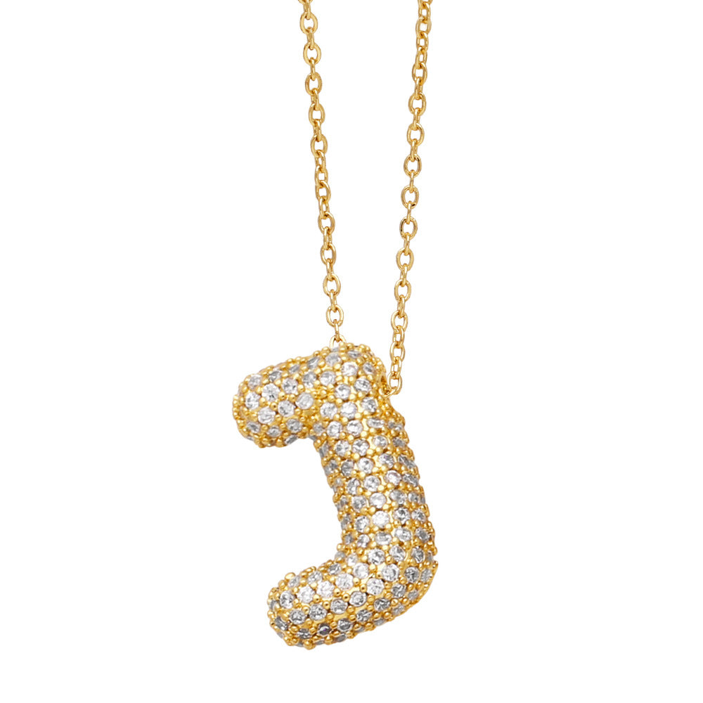 Collar con 26 letras inglesas para mujer con circonitas incrustadas