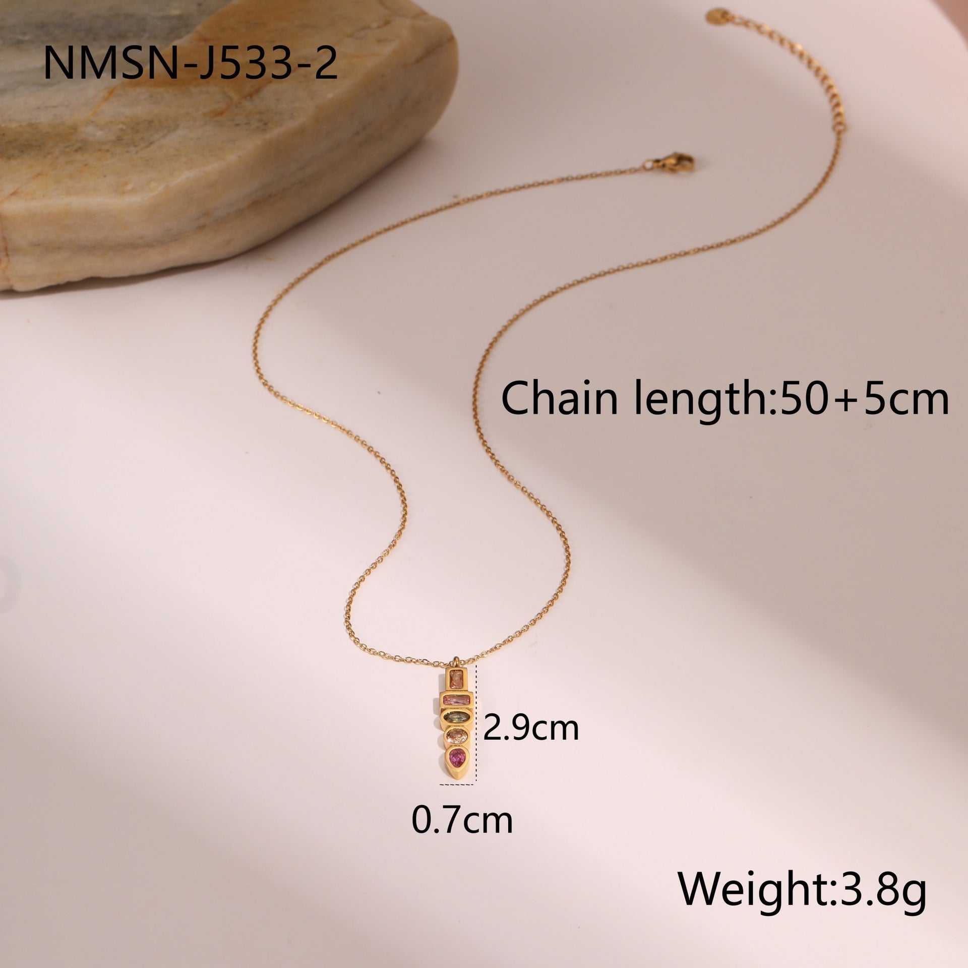 Europäische und amerikanische Mode Spezialinteresse Farbe Zirkon Stern Anhänger Edelstahl Halskette