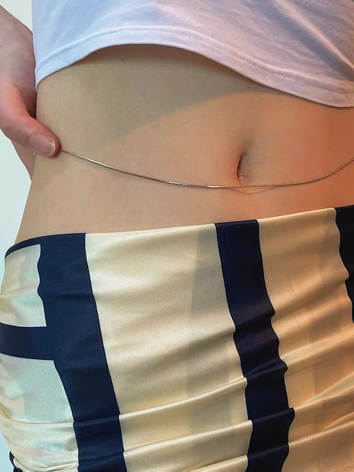 Einlagige Titan-Stahl 18K Vergoldung Schlangenkette Hüftkette für Damen