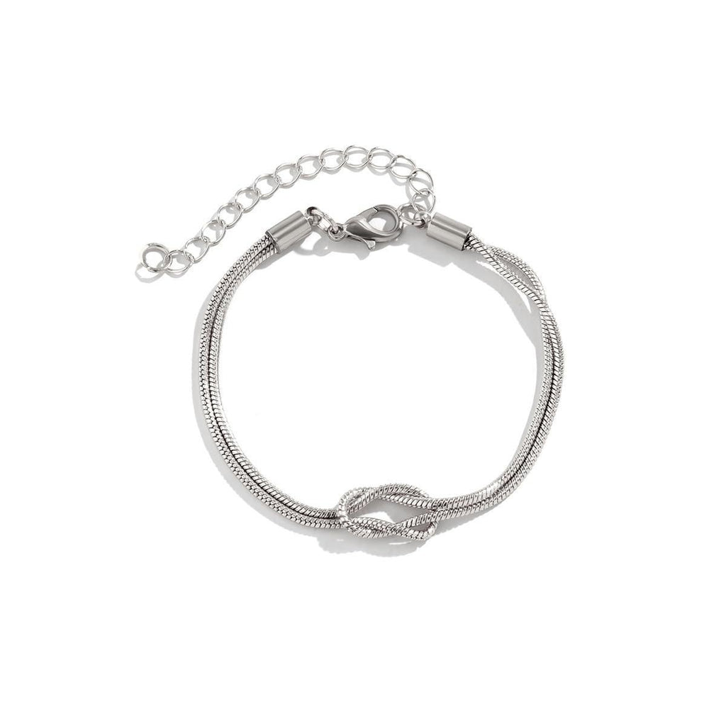 Twist Armband Elegante Herzknoten Mode Einfache Schlangenkette Hand Schmuck
