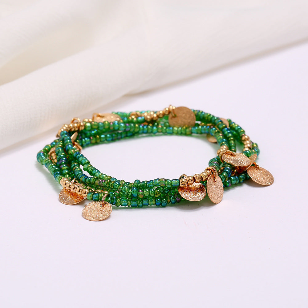 Women's Colorful Beaded Elastic Waist Chain