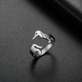 Titanstahl-Ornament Dackel Verstellbarer Ring