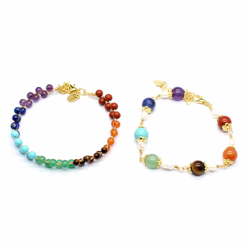 Women's Natural Stone Hand Weaving Bracelet