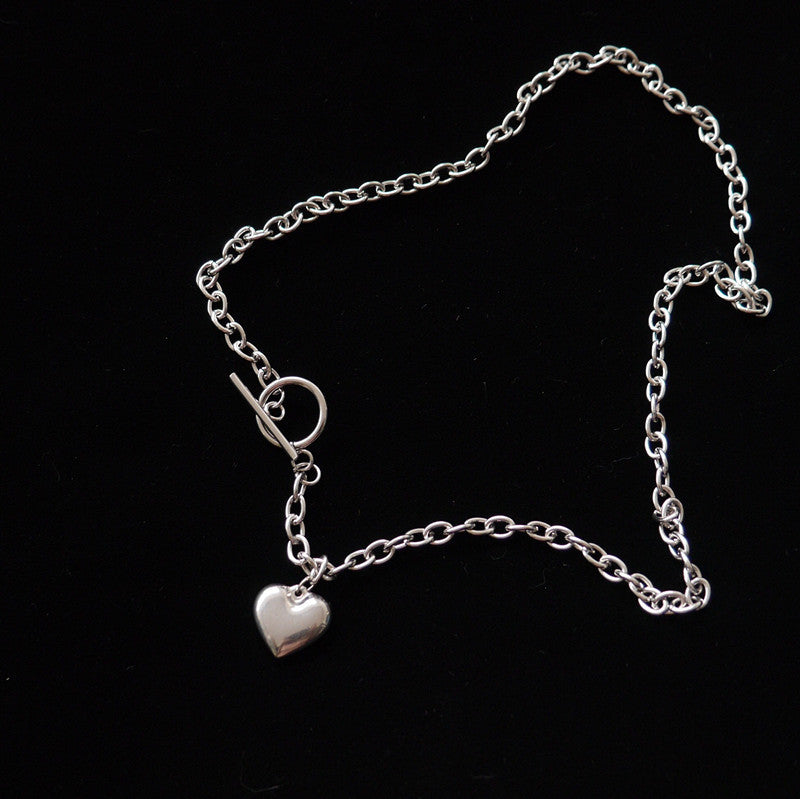 Modeschmuck Damen Vintage Halskette mit Liebesherz-Anhänger