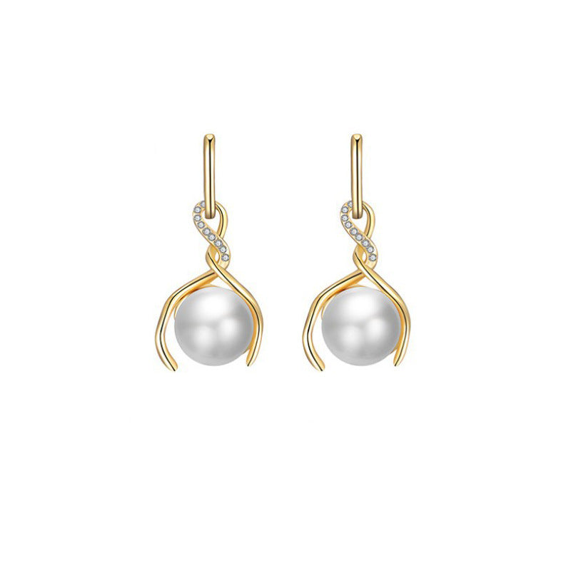 Koreanische Mode Temperament Schmuck Perlenohrring-Set