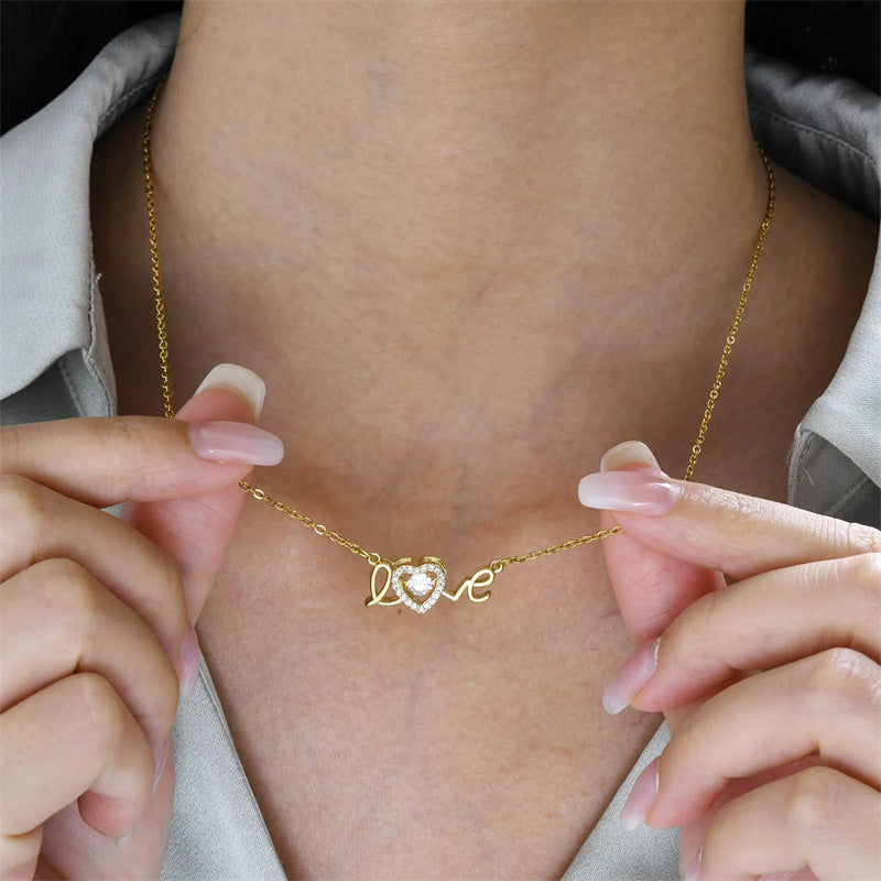 Valentinstag Geschenk Neue Titanstahl Halskette Mode Neue Liebe Smart Halskette Damen Schlüsselbeinkette Modeschmuck Frau
