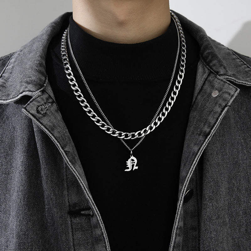 Ins Style Letter Necklace Titanium Steel