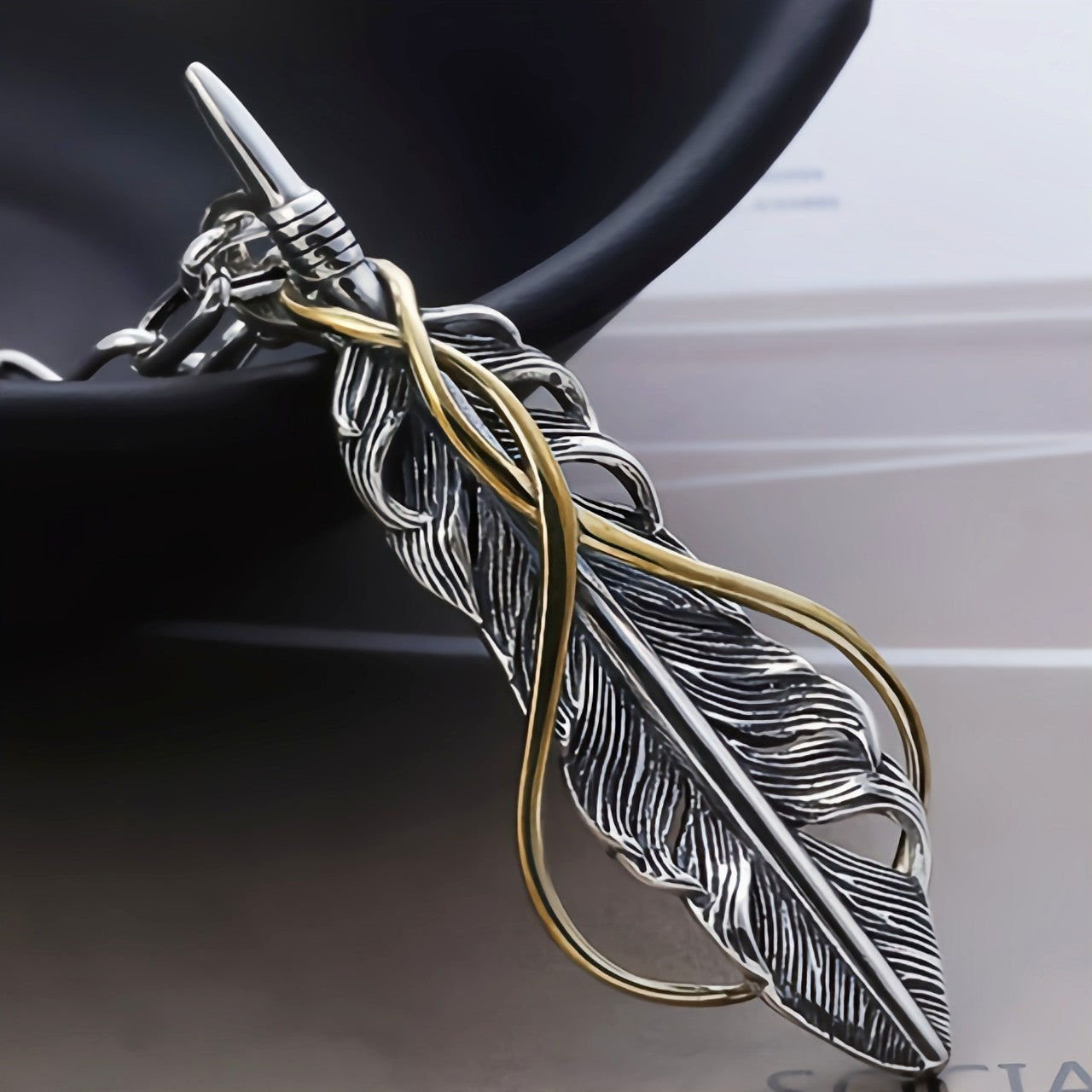 Personalisierter Feder-Thai-Silber-Anhänger für Damen und Herren